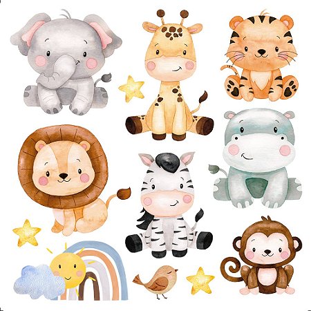 TRANSFER TÊXTIL 13,5 X 13,5CM TTQ4-038 SAFARI LITOARTE