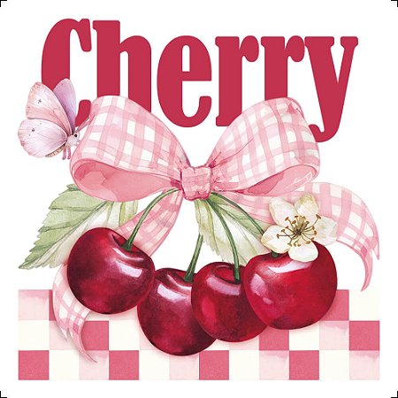 TRANSFER TÊXTIL 8X8CM TTQ2-001 CHERRY LITOARTE