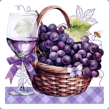 TRANSFER TÊXTIL 8X8CM TTQ2-006 UVA LITOARTE