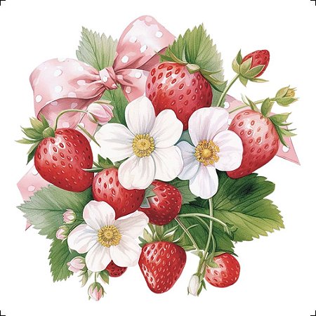 TRANSFER TÊXTIL 8X8CM TTQ2-004 MORANGO LITOARTE