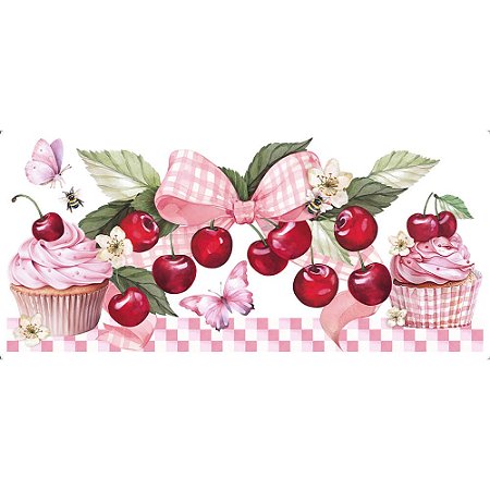 TRANSFER TÊXTIL 27,5X12,8CM TTB5-017 BARRADO DE CEREJA LITOARTE