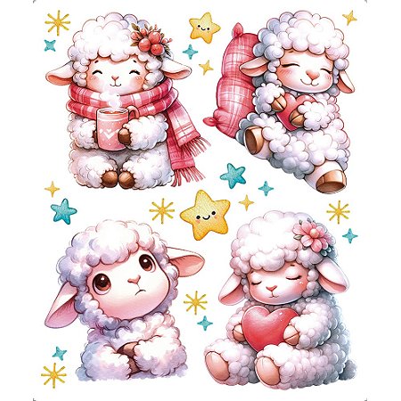 TRANSFER TÊXTIL 20X24CM TTR4-017 OVELINHA LITOARTE