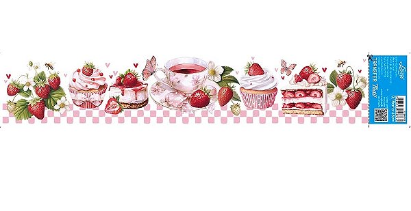 TRANSFER TÊXTIL 45X9,15CM TTB6-025 MORANGOS LITOARTE