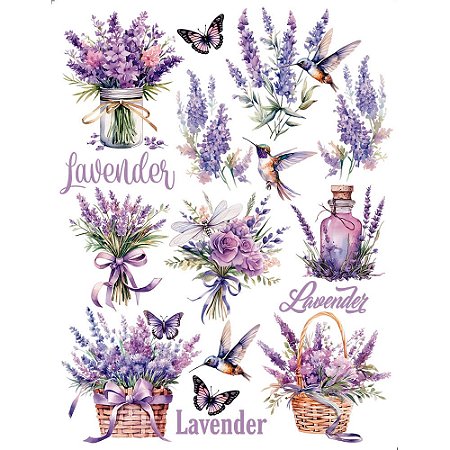 TRANSFER DE IMAGEM 15X19,5CM TIM1-008 LAVANDAS LITOARTE
