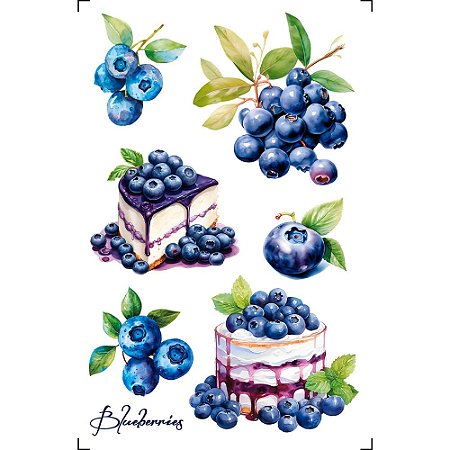 TRANSFER DE IMAGEM SMALL 9,8X15CM TIS-102 BLUEBERRY LITOARTE
