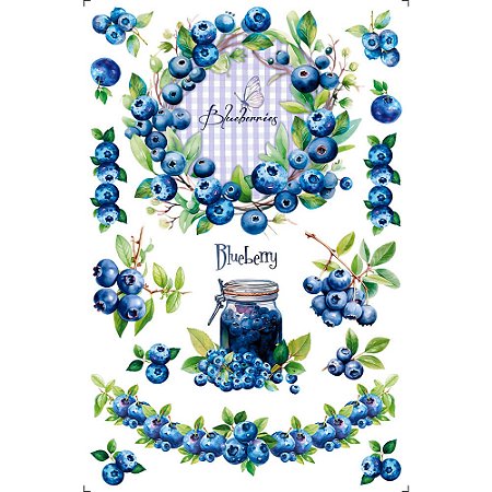 TRANSFER DE IMAGEM BIG 19,5 X 29,5 CM TIB-080 BLUEBERRY LITOARTE