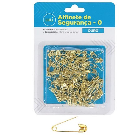 ALFINETE DE SEGURANCA TAM 0 COR OURO PCT C/100