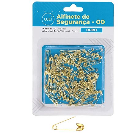 ALFINETE DE SEGURANCA TAM 00 COR OURO PCT C/100