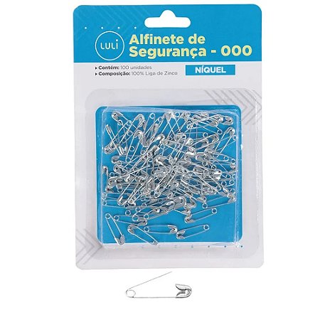 ALFINETE SEGURANÇA N 000 NIQUEL 100 UNIDADES LULI