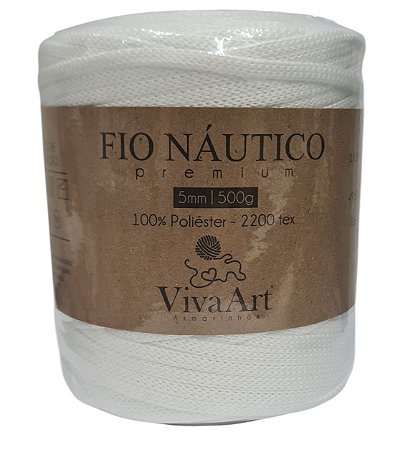 FIO NÁUTICO 5MM 500 GR COR BRANCO VIVA ART