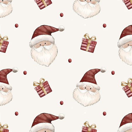 Tecido Tricoline 100% algodão digital - Rostos Noel - NAT110 - 50cm x 1,50m