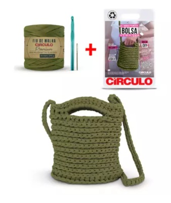 KIT MINHA PRIMEIRA BOLSA FIO DE MALHA PREMIUM COR 4 FLORESTA SELVAGEM