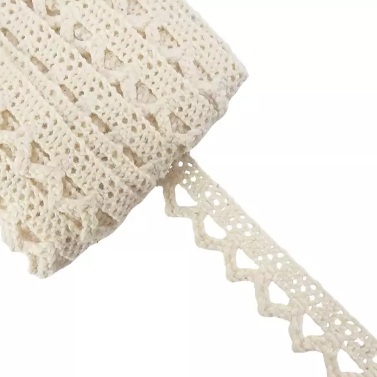 RENDA DE ALGODÃO REF-RA025 COR CRÚ 1,3CM 10 MTS ARTEPUNTO