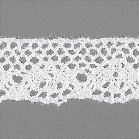 RENDA DE ALGODÃO REF-RA019 COR 001 BRANCO 2,10CM 10 MTS ARTEPUNTO
