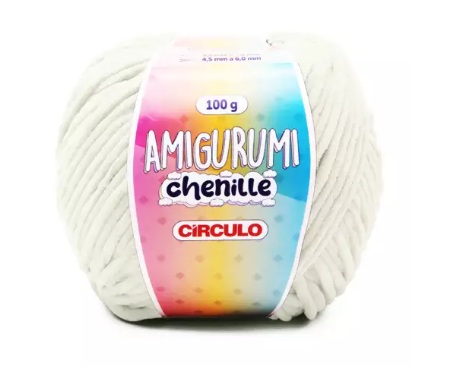 FIO AMIGURUMI CHENILLE COR 8176 OFF WHITE 100G CÍRCULO
