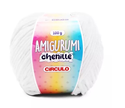 FIO AMIGURUMI CHENILLE COR 8001 BRANCO 100G CÍRCULO