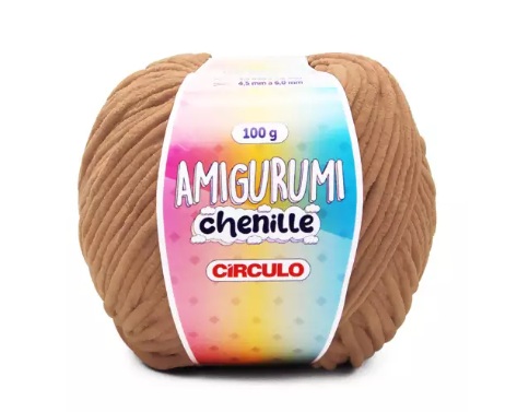 FIO AMIGURUMI CHENILLE COR 7713 LENHA 100G CÍRCULO