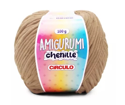 FIO AMIGURUMI CHENILLE COR 7727 MADEIRA 100G CÍRCULO