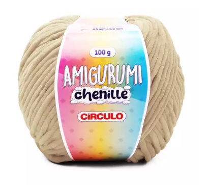 FIO AMIGURUMI CHENILLE COR 7062 AMENDOIM 100G CÍRCULO