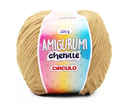 FIO AMIGURUMI CHENILLE COR 7076 CARAMELITO 100G CÍRCULO