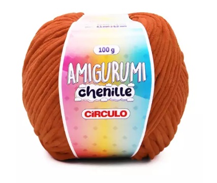 FIO AMIGURUMI CHENILLE COR 7529 TERRACOTA 100G CÍRCULO