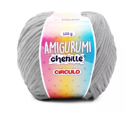FIO AMIGURUMI CHENILLE COR 8212 CROMADO 100G CÍRCULO