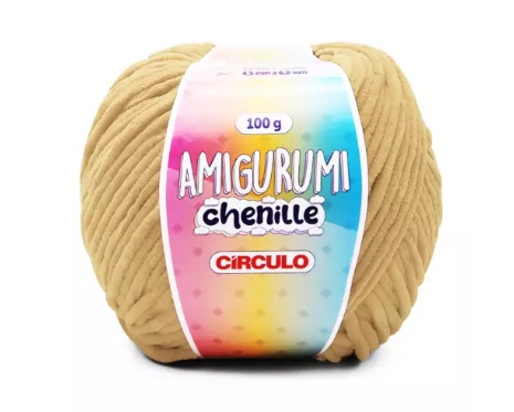 FIO AMIGURUMI CHENILLE COR 7066 CARAMELITO 100G CÍRCULO