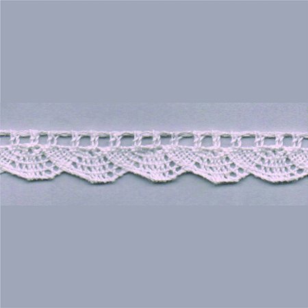 RENDA DE ALGODÃO REF-RA014 COR BRANCO 1,2CM 10 MTS ARTEPUNTO