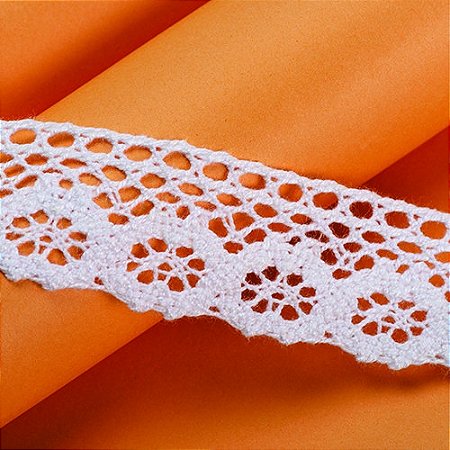 RENDA DE ALGODÃO REF-RA034 COR 001 BRANCO 2,5CM 10 MTS ARTEPUNTO