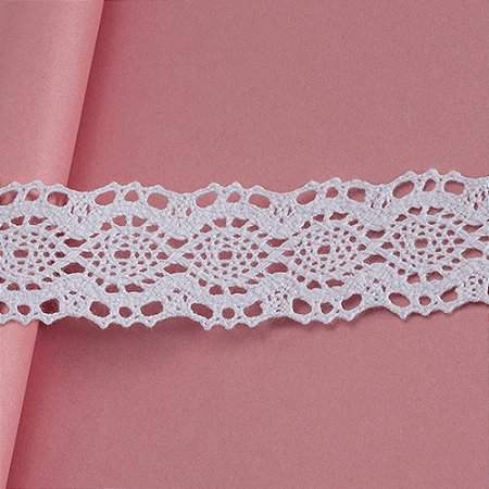 RENDA DE ALGODÃO REF-RA042 COR 001 BRANCO 2,5CM 10 MTS ARTEPUNTO