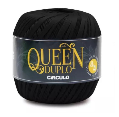 FIO QUEEN DUPLO 8/4 COR 8990 PRETO 100 GR CÍRCULO