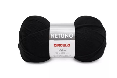 FIO NETUNO CÍRCULO COR 8990 PRETO 100 GR