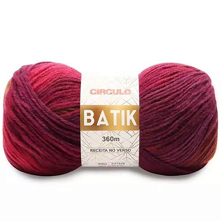 FIO BATIK CIRCULO 100G COR 9306 CAQUI LARANJA ROXO