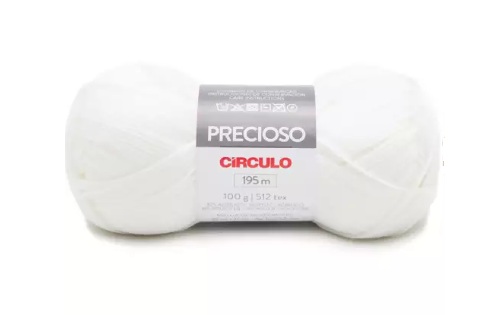 FIO PRECIOSO CÍRCULO COR 8001 BRANCO 100 GR