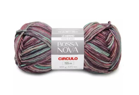 LÃ BOSSA NOVA CÍRCULO COR 9975 MESCLADO BERINJELA 100 GR