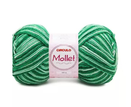 FIO MOLLET CIRCULO COR 9440 MESCLA QUARTZO VERDE 100 GR