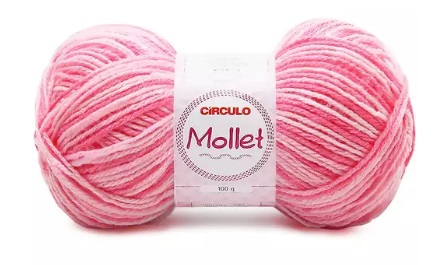 FIO MOLLET CIRCULO COR 9288 MESCLA PRIMULA ROSA 100 GR