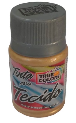 TINTA GEL PARA TECIDO CINTILANTE COR 1087-CHAMPANHE 37 ML TRUE COLORS