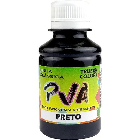 TINTA PVA FOSCO TRUE COLORS COR 7100-PRETO 100 ML