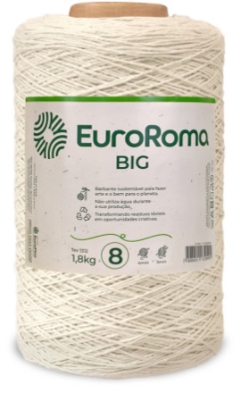 BARBANTE EUROROMA BIG CONE FIO 8 1,800 KG COR CRU 1373 MTS
