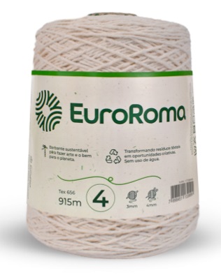 BARBANTE EUROROMA 600 GR FIO 4 COR CRU 915 METROS