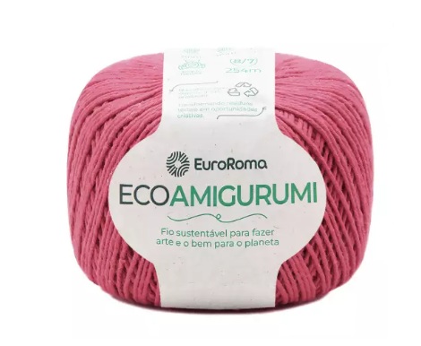 FIO ECOAMIGURUMI 254 MTS 8/7 160GR COR 580 MALVA EUROROMA