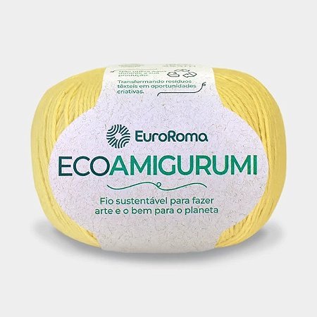 FIO ECOAMIGURUMI 254 MTS 8/7 160GR COR 400 AMARELO BEBÊ EUROROMA