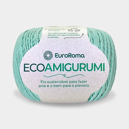 FIO ECOAMIGURUMI 254 MTS 8/7 160GR COR 800 VERDE CLARO EUROROMA