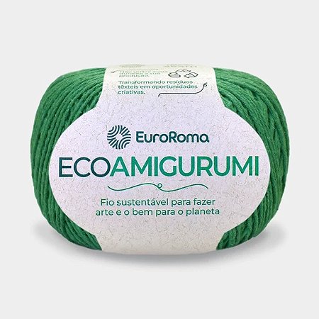 FIO ECOAMIGURUMI 254 MTS 8/7 160GR COR 803 VERDE BANDEIRA EUROROMA