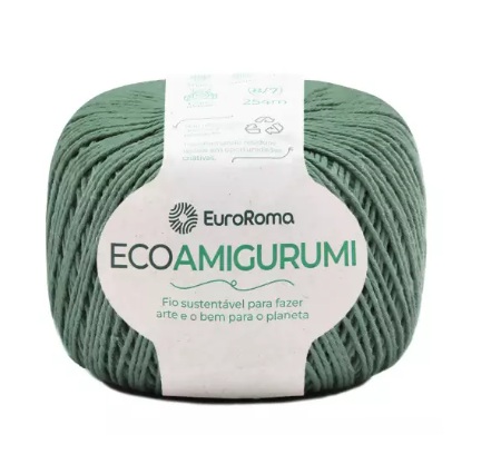 FIO ECOAMIGURUMI 254 MTS 8/7 160GR COR 802 ESMERALDA EUROROMA