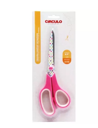 TESOURA COMFORT ESTAMPADA 8,5 POL 21,5CM REF 449890 POÁ CÍRCULO