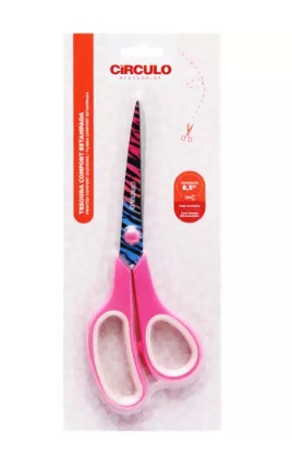 TESOURA COMFORT ESTAMPADA 8,5 POL 21,5CM REF 449890 TIGRE CÍRCULO