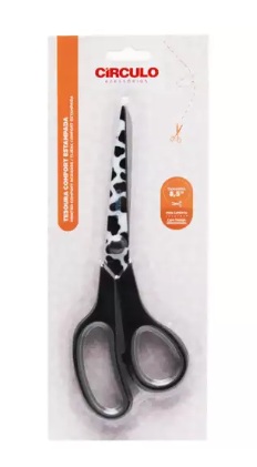 TESOURA COMFORT ESTAMPADA 8,5 POL 21,5CM REF 449890 VACA CÍRCULO