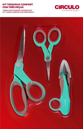 KIT TESOURA COMFORT 3 PEÇAS REF 449903 COR 10 TIFFANY